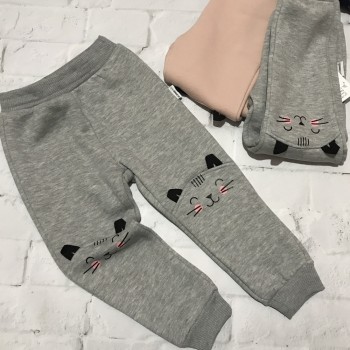 Теплые спортивные штаны "Котик"
